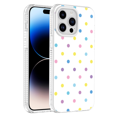 Apple iPhone 14 Pro Max Case with Airbag Design Zore Potik Hard PC Cover White