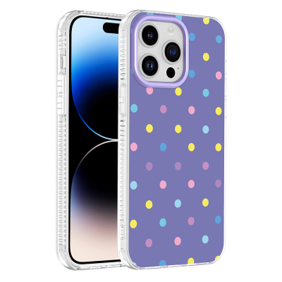 Apple iPhone 14 Pro Max Case with Airbag Design Zore Potik Hard PC Cover Lila