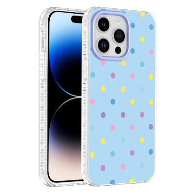 Apple iPhone 14 Pro Max Case with Airbag Design Zore Potik Hard PC Cover Blue