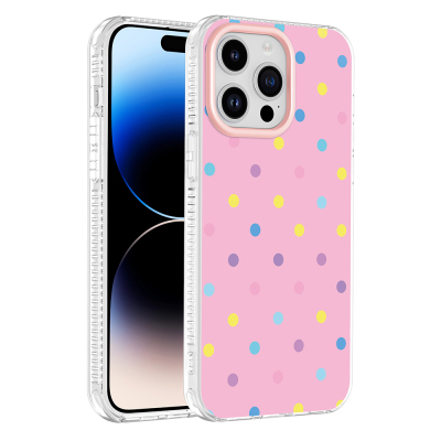 Apple iPhone 14 Pro Max Case with Airbag Design Zore Potik Hard PC Cover Pink