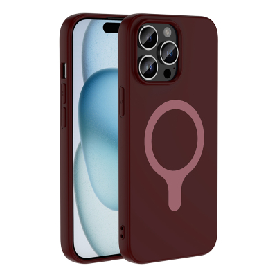 Apple iPhone 14 Pro Max Case with M-Safe Charging Feature, Zore Aris Silicone Cover Plum