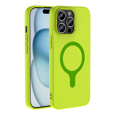 Apple iPhone 14 Pro Max Case with M-Safe Charging Feature, Zore Aris Silicone Cover Green