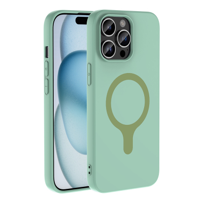 Apple iPhone 14 Pro Max Case with M-Safe Charging Feature, Zore Aris Silicone Cover Turquoise