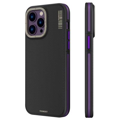 Apple iPhone 14 Pro Max Case YoungKit 600D Kevlar Cover with Magsafe Charging Purple