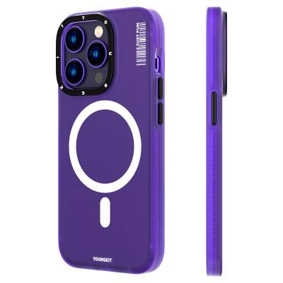 Apple iPhone 14 Pro Max Case Youngkit Colored Sand Series Cover with Magsafe Charging Purple