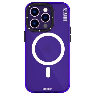 Apple iPhone 14 Pro Max Case YoungKit Crystal Color Series Cover with Magsafe Charging Purple