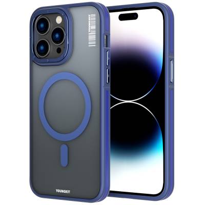 Apple iPhone 14 Pro Max Case Youngkit Rock Sand Series Cover with Magsafe Charging Blue
