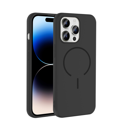 Apple iPhone 14 Pro Max Case Zore Meta Cover with M-safe Charging Feature Black