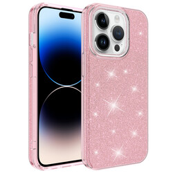 Apple iPhone 14 Pro Max Case Zore Shining Silicon Pink