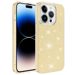 Apple iPhone 14 Pro Max Case Zore Shining Silicon Gold