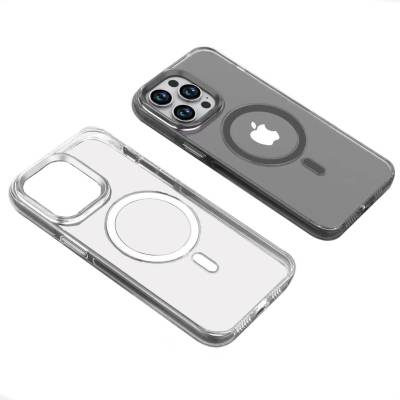 Apple iPhone 14 Pro Max Case Zore Transparent Efsane Cover with Wireless Charging Colorless