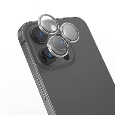 Apple iPhone 14 Pro Max Go Des CL-10 Kamera Lens Koruyucu Gümüş