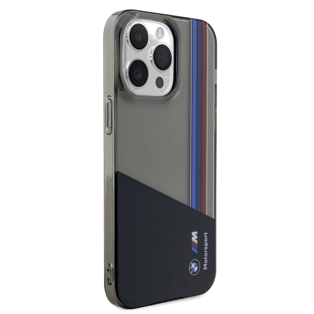 Apple iPhone 14 Pro Max Kılıf BMW Orjinal Lisanslı Yarı Transparan M Dizayn Çizgili Kapak - 5