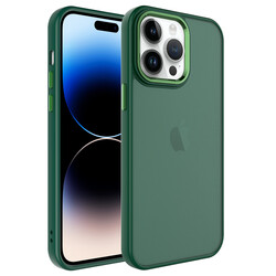 Apple iPhone 14 Pro Max Kılıf Buzlu Sert PC Zore May Kapak Koyu Yeşil