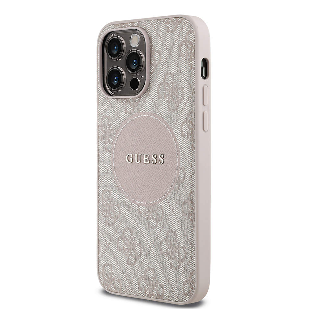 Apple iPhone 14 Pro Max Kılıf Guess Orjinal Lisanslı M-safe Şarj Özellikli Yazı Logolu Circle Classic Kapak - 19