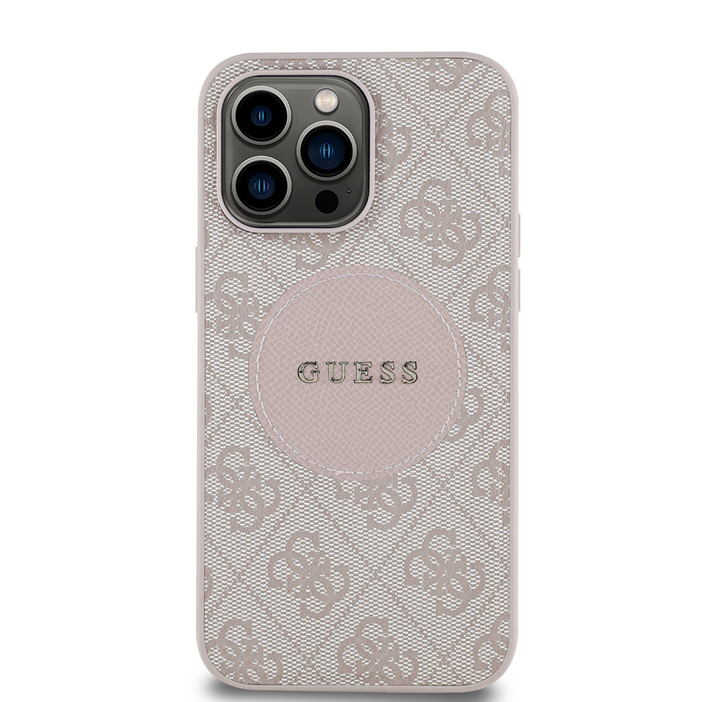 Apple iPhone 14 Pro Max Kılıf Guess Orjinal Lisanslı M-safe Şarj Özellikli Yazı Logolu Circle Classic Kapak - 20