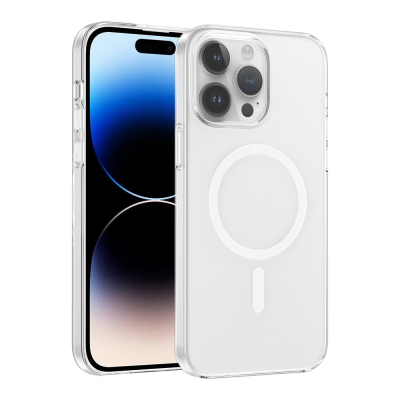 Apple iPhone 14 Pro Max Kılıf IC Çipli Zore Wireless Şarj Özellikli Şeffaf Orjin Kapak Şeffaf