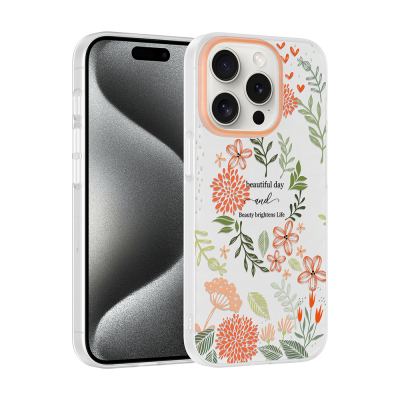 Apple iPhone 14 Pro Max Kılıf Kamera Korumalı Desenli Zore Klip Kapak Beautiful