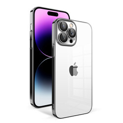 Apple iPhone 14 Pro Max Kılıf Kamera Korumalı Renkli Çerçeveli Zore Garaj Kapak Siyah