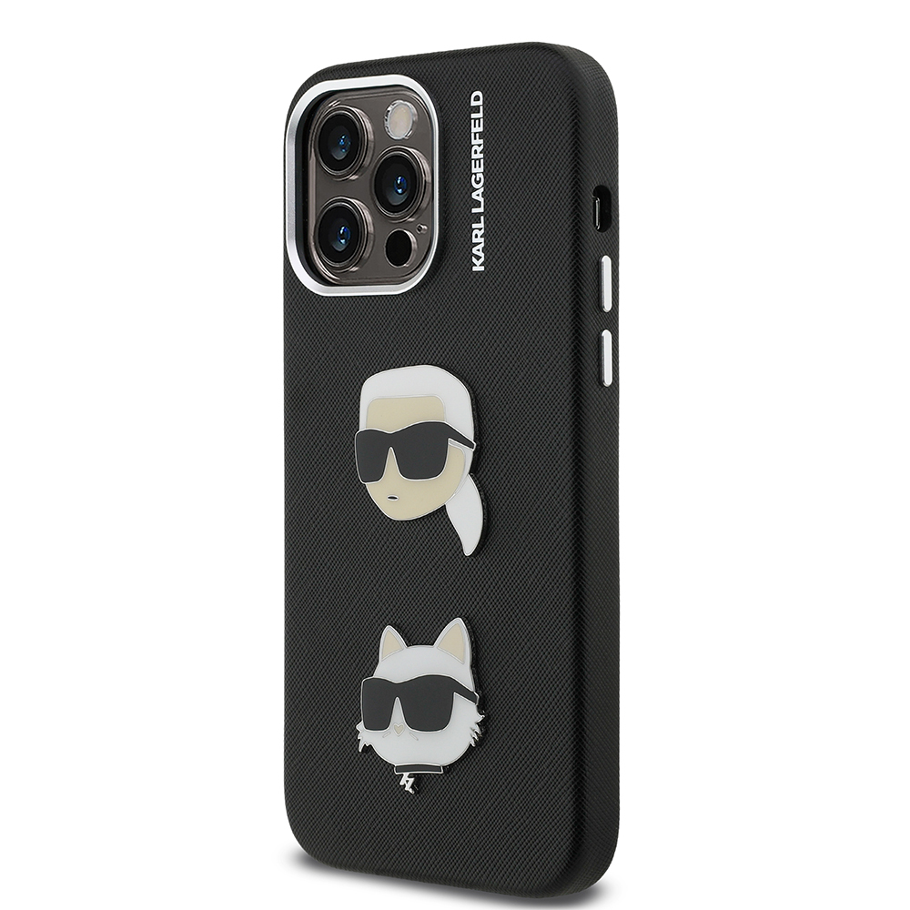 Apple iPhone 14 Pro Max Kılıf Karl Lagerfeld Orjinal Lisanslı K&C Heads Pin Kapak - 3