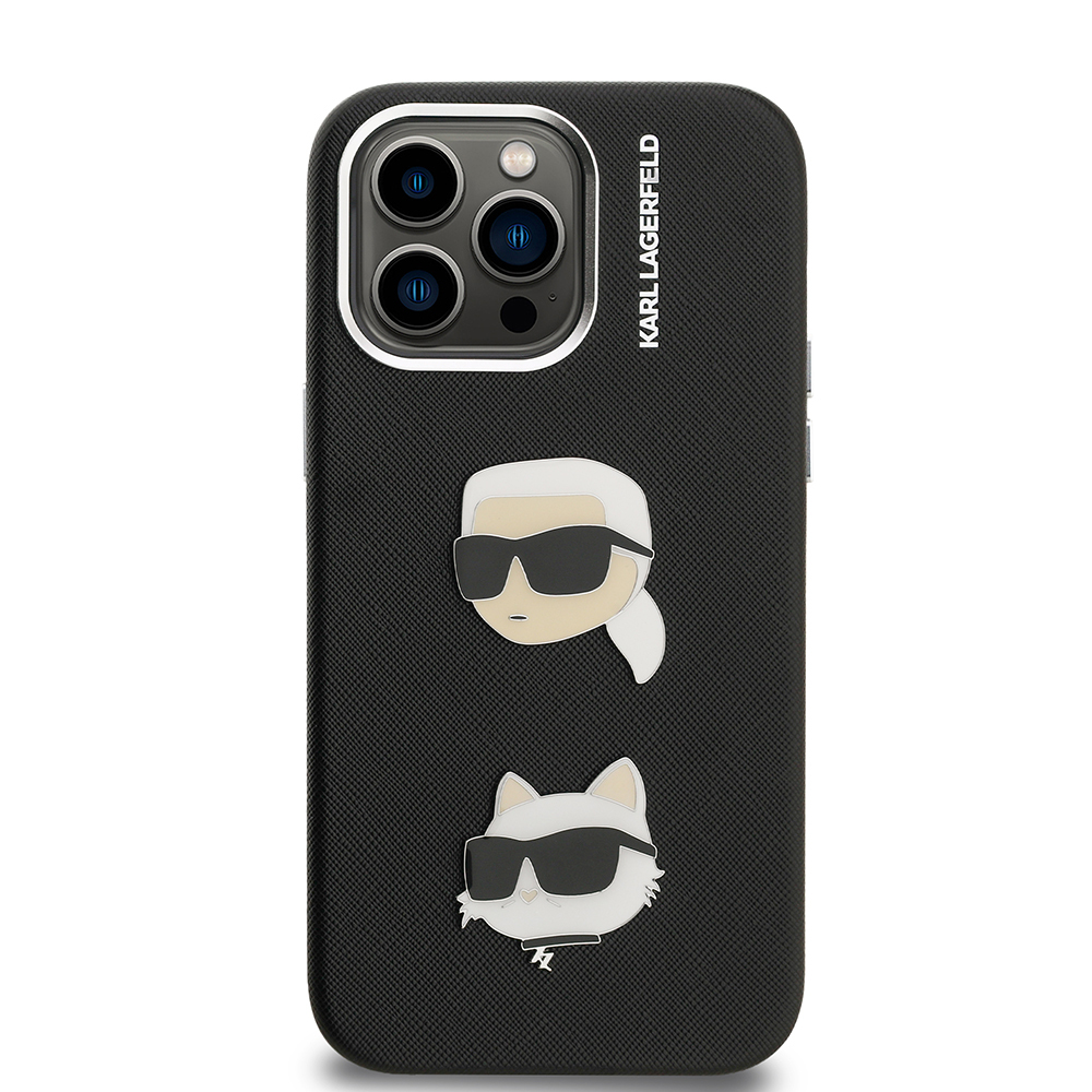 Apple iPhone 14 Pro Max Kılıf Karl Lagerfeld Orjinal Lisanslı K&C Heads Pin Kapak - 4