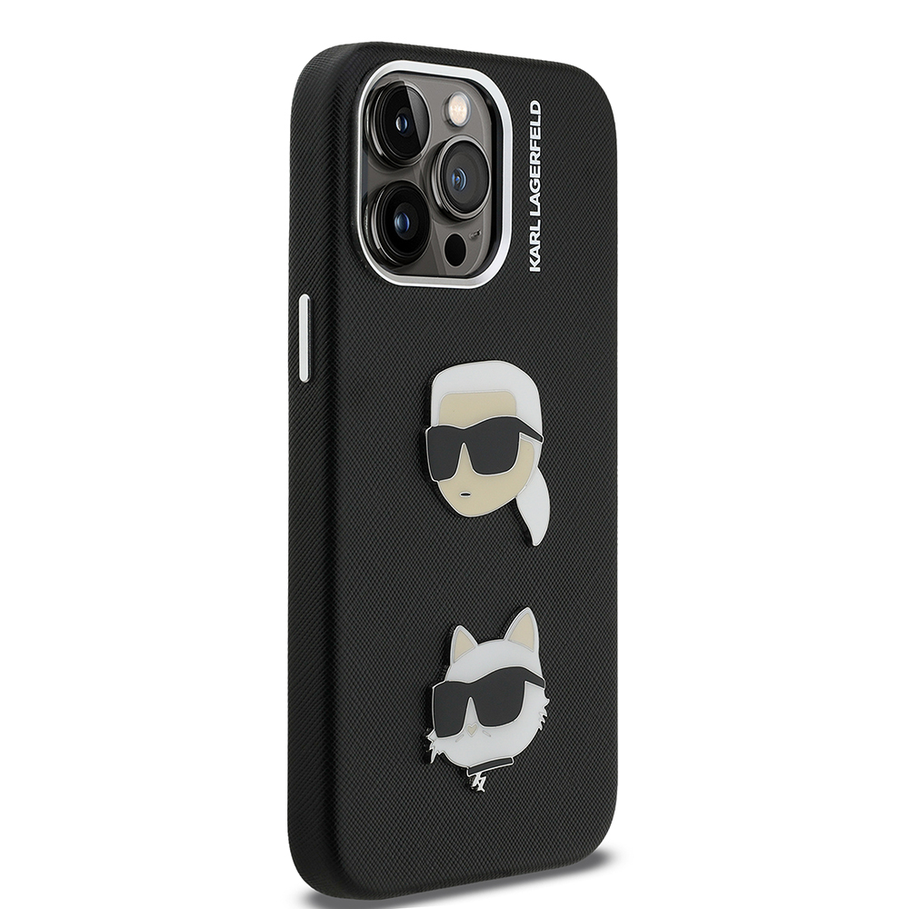 Apple iPhone 14 Pro Max Kılıf Karl Lagerfeld Orjinal Lisanslı K&C Heads Pin Kapak - 5