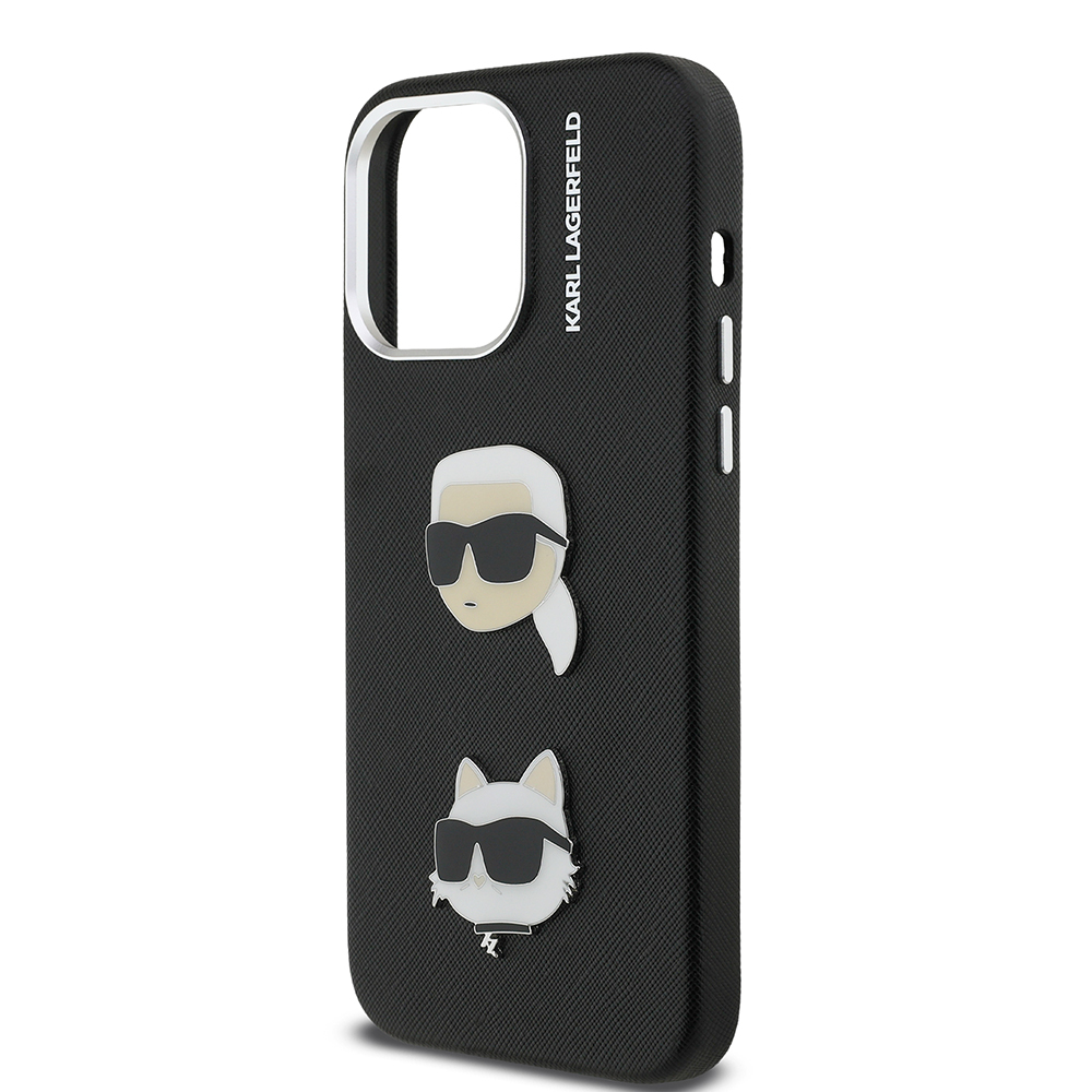 Apple iPhone 14 Pro Max Kılıf Karl Lagerfeld Orjinal Lisanslı K&C Heads Pin Kapak - 7
