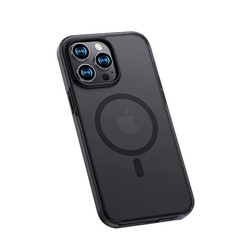 Apple iPhone 14 Pro Max Kılıf Kenarları Silikon Airbagli Mat Arka Yüzey Benks Icesand Kapak Siyah