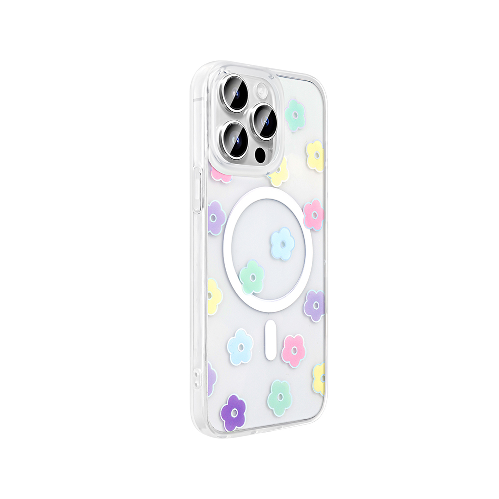Apple iPhone 14 Pro Max Kılıf M-Safe Şarj Özellikli Şeffaf Zore Folk Sert Kapak - 9