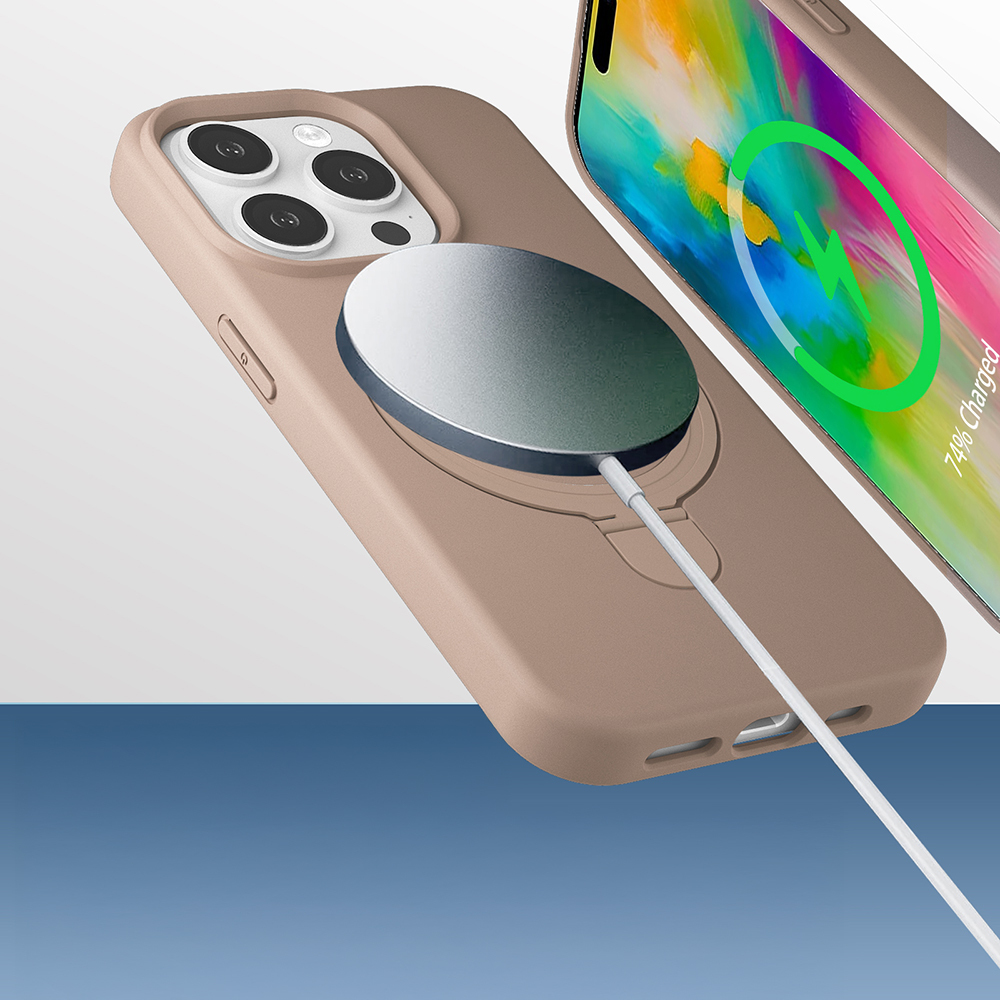 Apple iPhone 14 Pro Max Kılıf M-safe Şarj Özellikli Standlı Zore Samara Kapak - 10