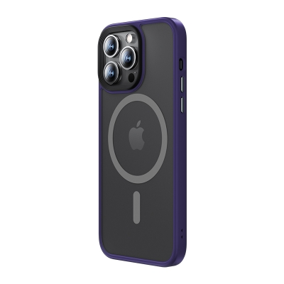 Apple iPhone 14 Pro Max Kılıf Magsafe Şarj Özellikli Benks Mist Hybrid Kapak Derin Mor