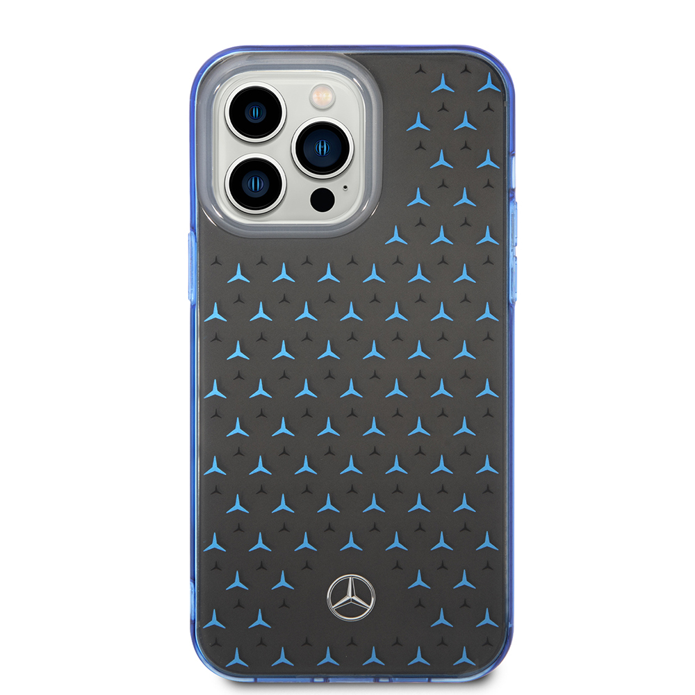 Apple iPhone 14 Pro Max Kılıf Mercedes Benz Çift Katmanlı Yıldız Desenli Dizayn Kapak - 11