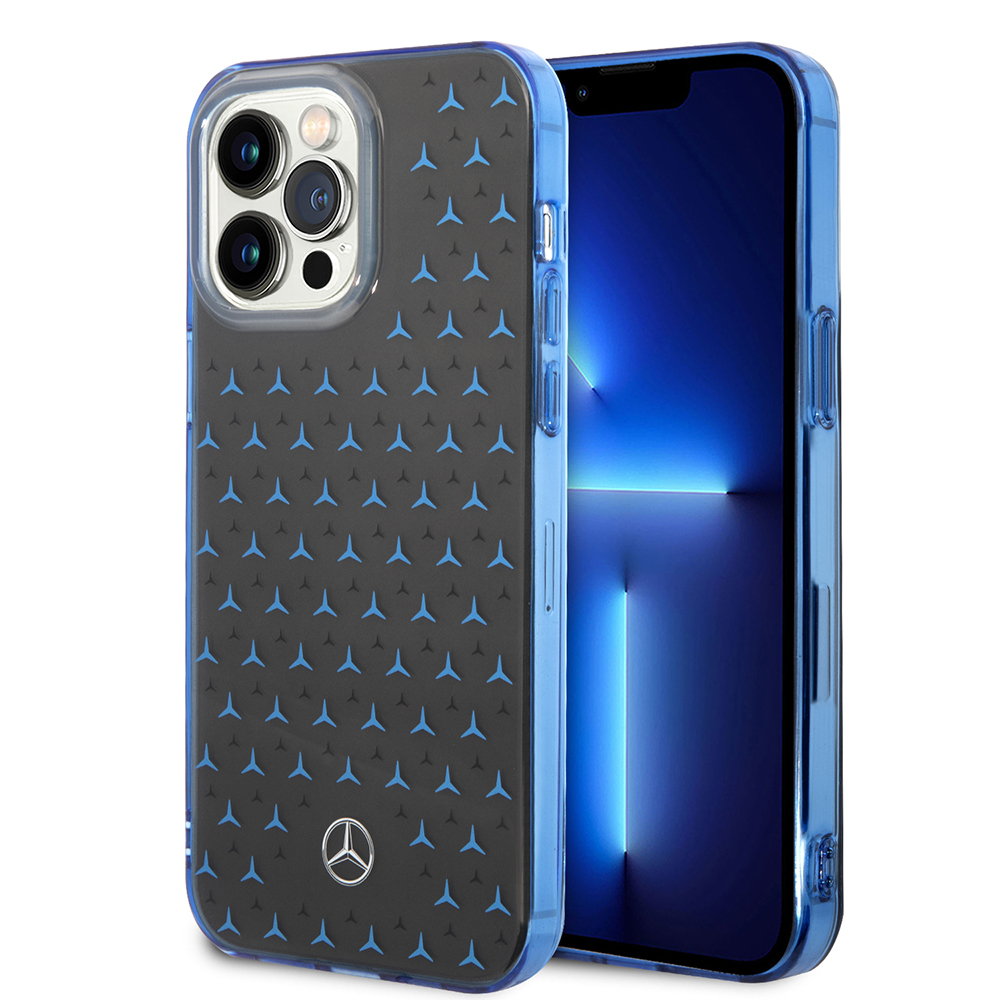 Apple iPhone 14 Pro Max Kılıf Mercedes Benz Çift Katmanlı Yıldız Desenli Dizayn Kapak - 3