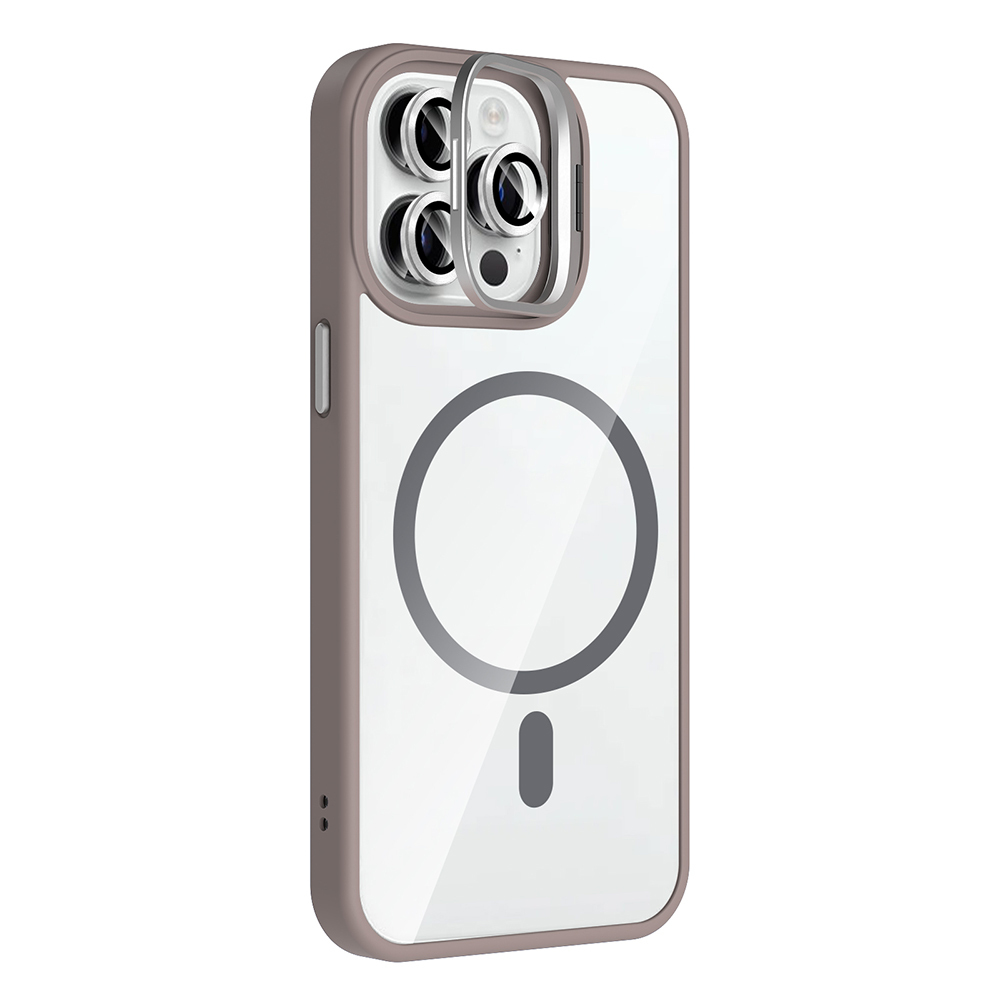Apple iPhone 14 Pro Max Kılıf Standlı ve Kamera Lens Hediyeli M-Safe Şarj Özellikli Zore Etro Kapak - 12