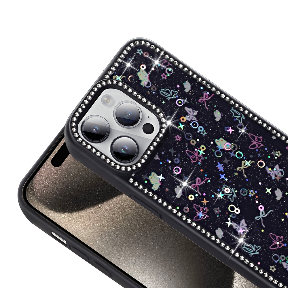 Apple iPhone 14 Pro Max Kılıf Taşlı ve Simli Tasarım Zore Azra Kapak - 9