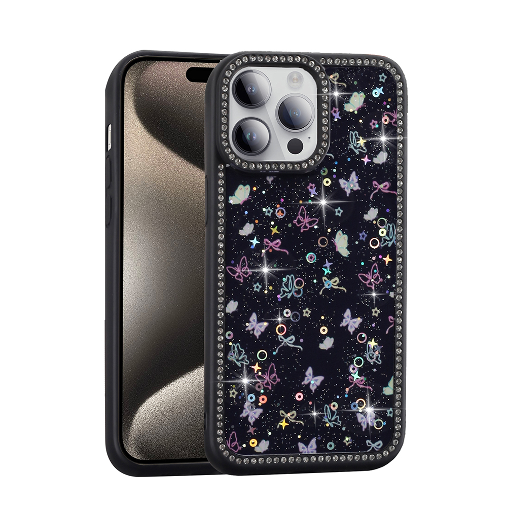 Apple iPhone 14 Pro Max Kılıf Taşlı ve Simli Tasarım Zore Azra Kapak - 2