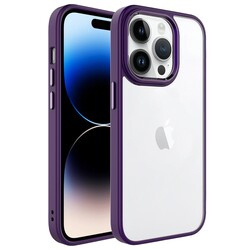 Apple iPhone 14 Pro Max Kılıf Zore Krom Kapak Derin Mor