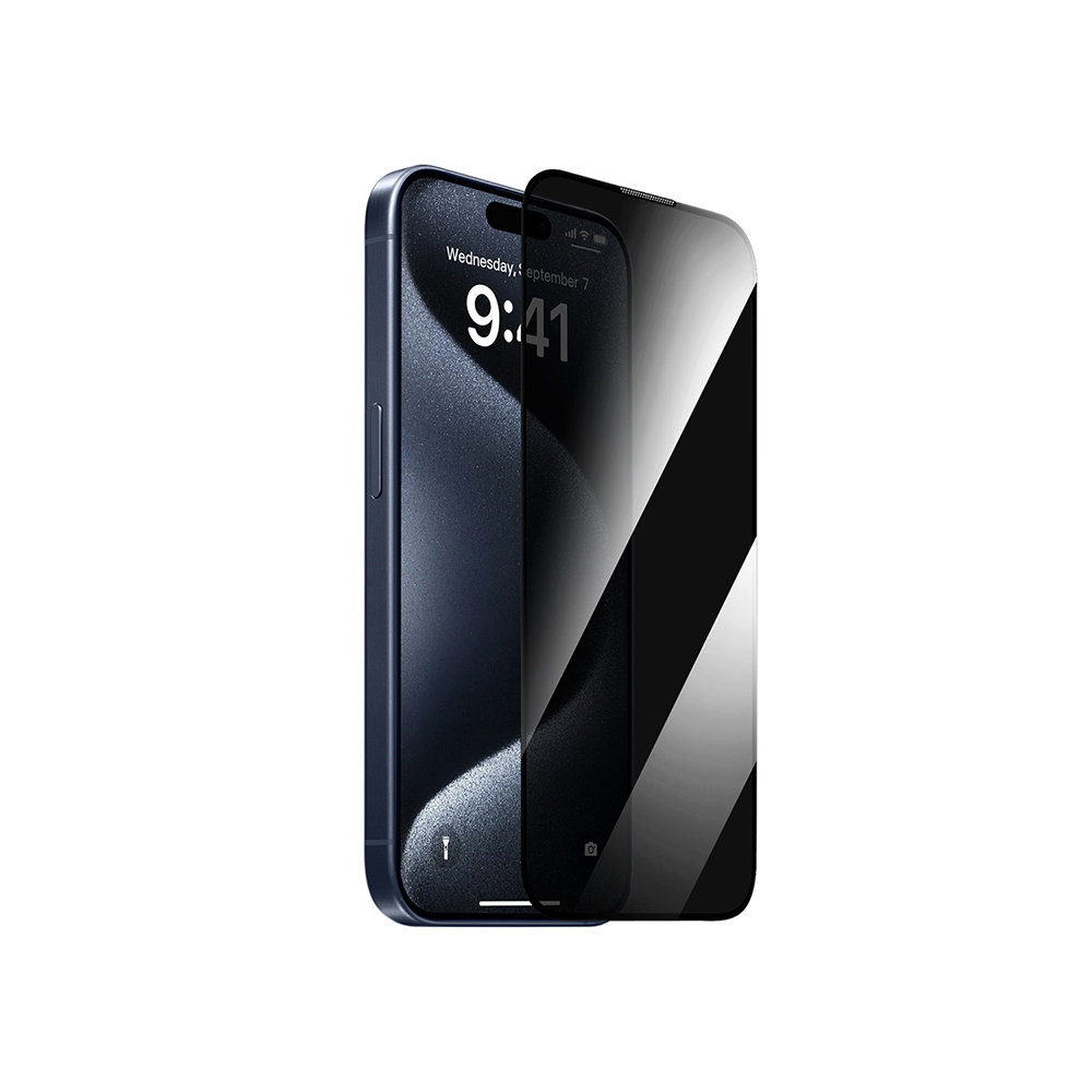 Apple iPhone 14 Pro Max Wiwu GT-011 Anti-Bacterial Polymer Oleophobic Coating Tempered Privacy Glass Screen Protector - 5