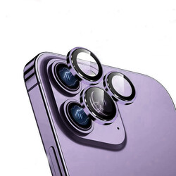 Apple iPhone 14 Pro ​​​Max Wiwu Lens Guard Metal Kamera Lens Koruyucu Derin Mor