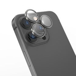 Apple iPhone 14 Pro ​​​Max Wiwu Lens Guard Metal Kamera Lens Koruyucu Siyah