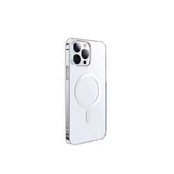 Apple iPhone 14 Pro Max Wiwu Magsafe Şarj Özellikli Lens Korumalı Şeffaf Silikon Kapak Renksiz