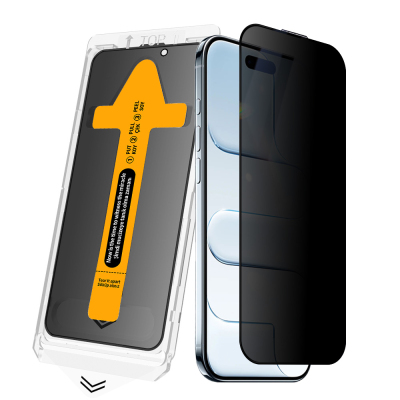 Apple iPhone 14 Pro Max Zore 2.5D Olive Privacy Tempered Glass Screen Protector + Easy Application Tool Black