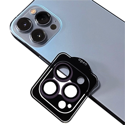 Apple iPhone 14 Pro Max Zore CL-11 Safir Parmak İzi Bırakmayan Anti-Reflective Kamera Lens Koruyucu Derin Mor