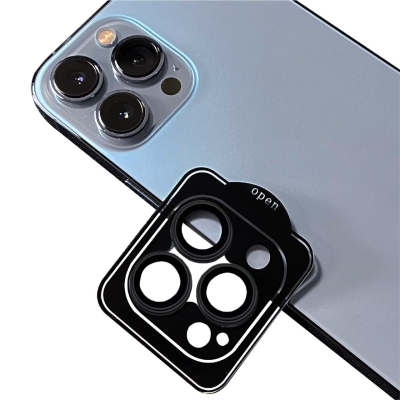 Apple iPhone 14 Pro Zore CL-11 Safir Parmak İzi Bırakmayan Anti-Reflective Kamera Lens Koruyucu Siyah