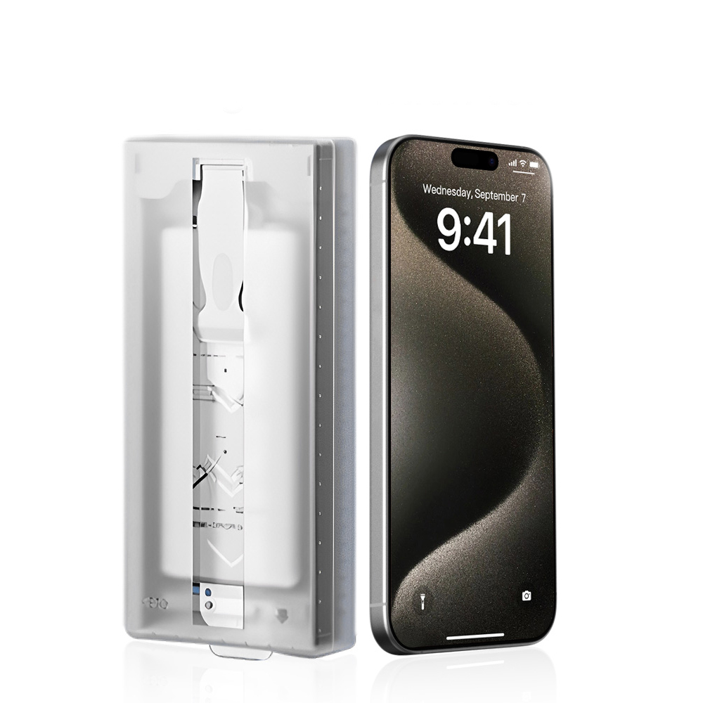 Apple iPhone 14 Zore 3D Oliv HD Temperli Cam Ekran Koruyucu + Kolay Uygulama Aparatı - 1