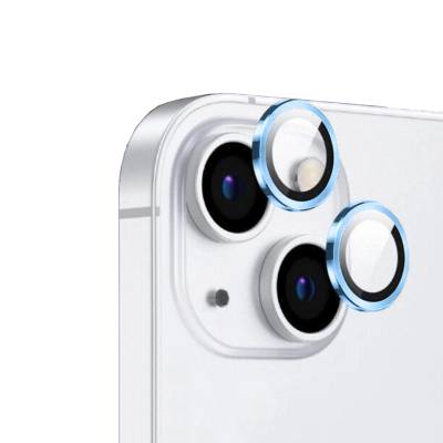 Apple iPhone 14 Zore CL-12 Premium Safir Parmak İzi Bırakmayan Anti-Reflective Kamera Lens Koruyucu Sierra Mavi