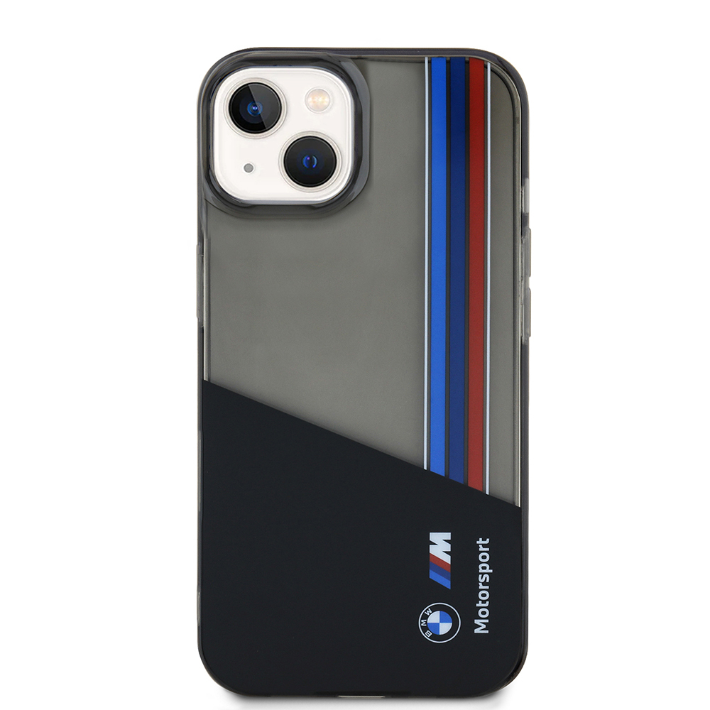Apple iPhone 15 Case BMW Original Licensed Semi-Transparent M Design Striped Cover - 4
