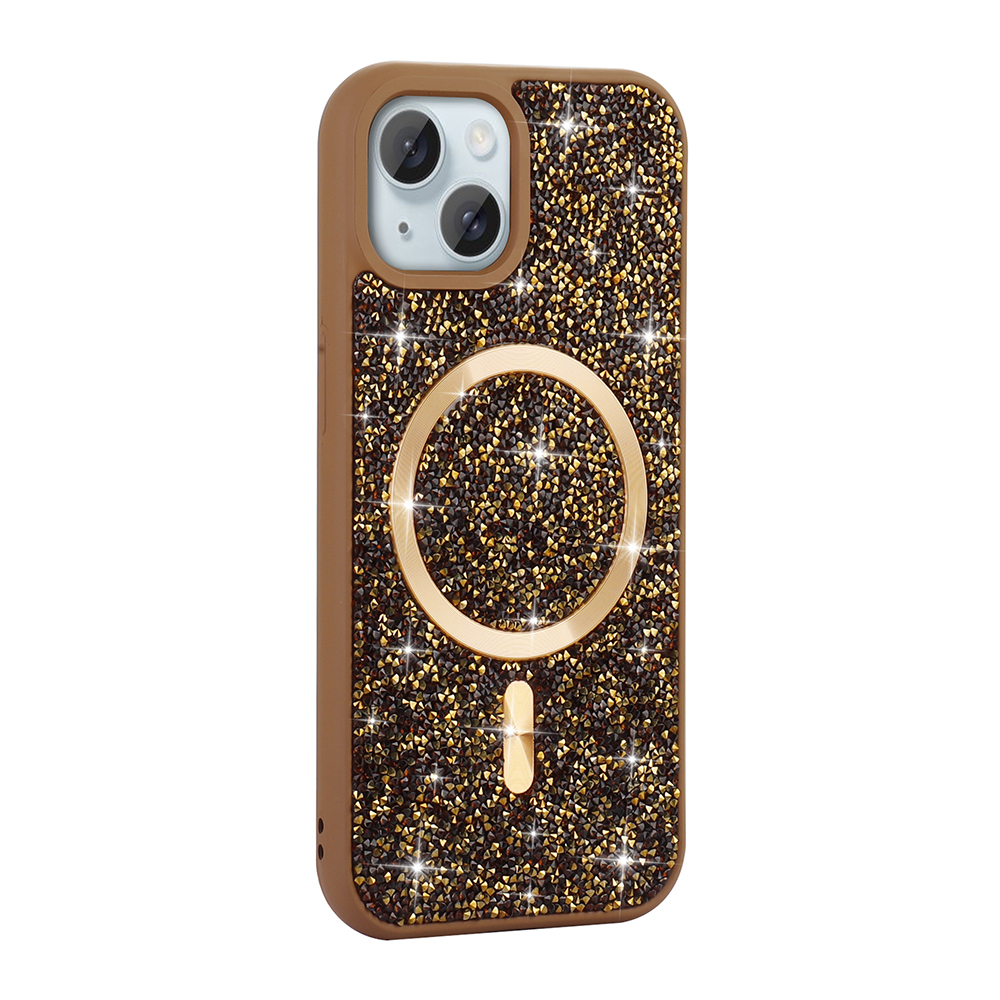 Apple iPhone 15 Case Diamond Design Magsafe Charging Feature Zore Mosaic Silicone Cover - 3