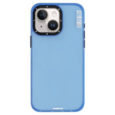 Apple iPhone 15 Case Frosted Matte Design Youngkit Colored Sand Series Cover Blue