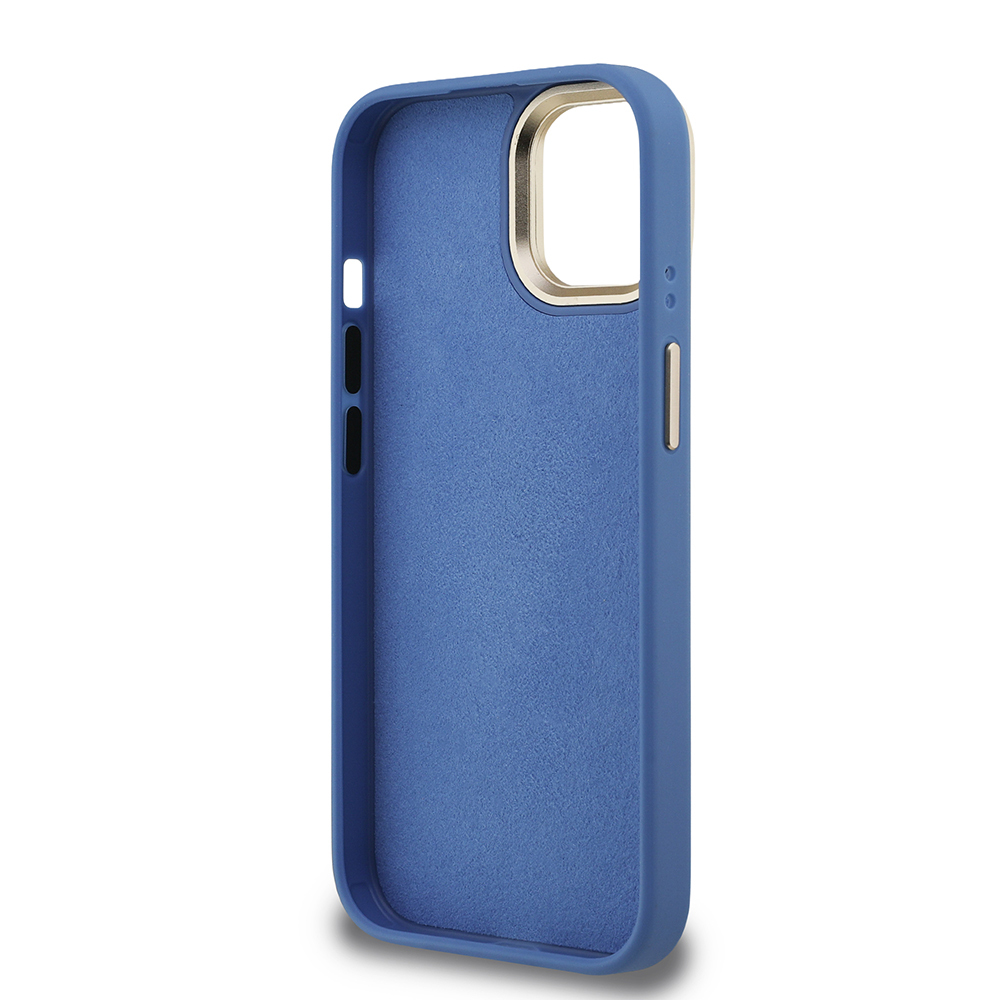 Apple iPhone 15 Case Guess Original Licensed PU Leather 4G Patterned Metal Big 4G and Text Logo Camera Stand Cover - 18